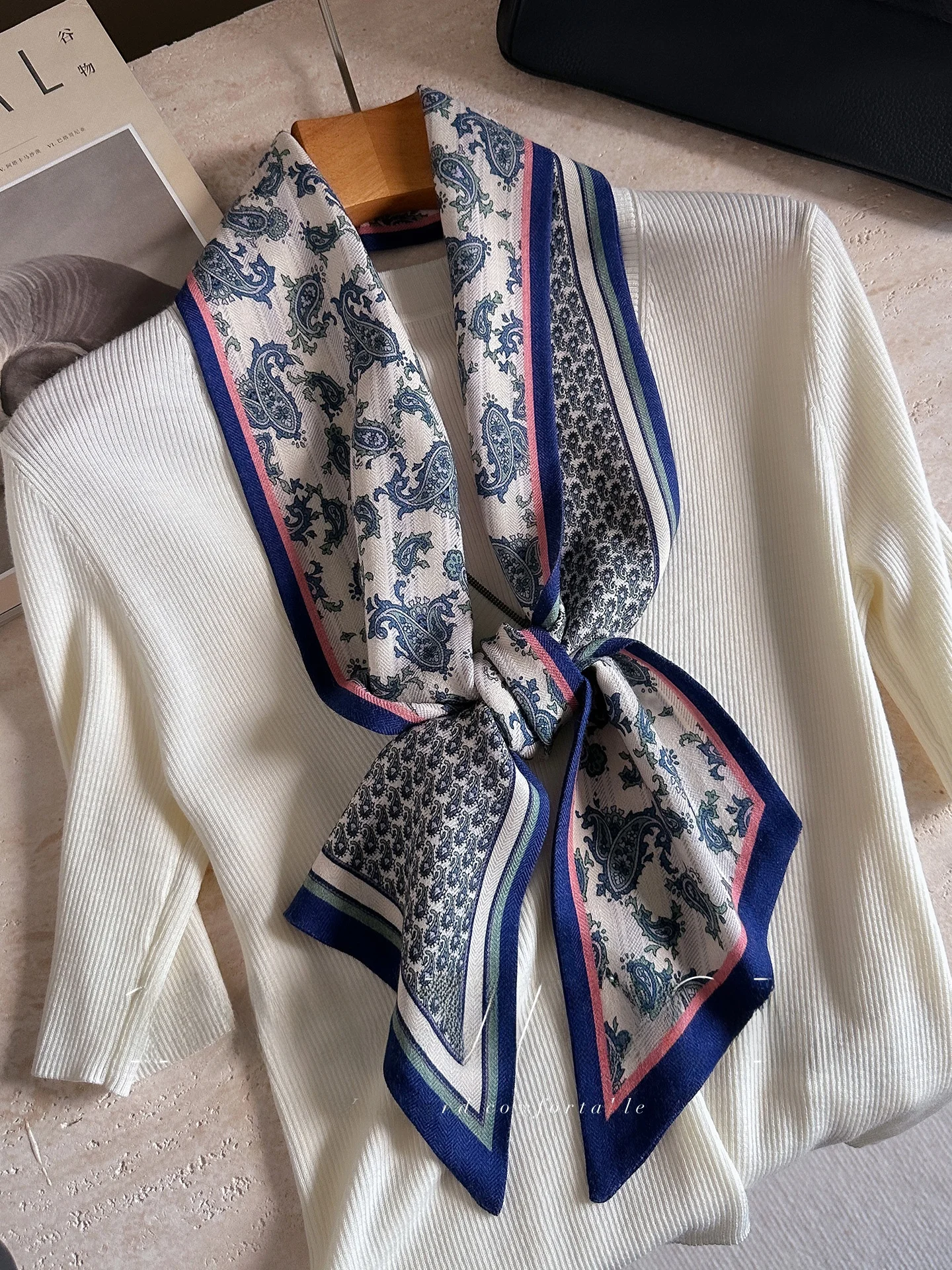 女性のウールスカーフロングリボンネクタイ高級感秋シャツスーツカジュアルネックウォーマースカーフファッショナブルな韓国スタイル