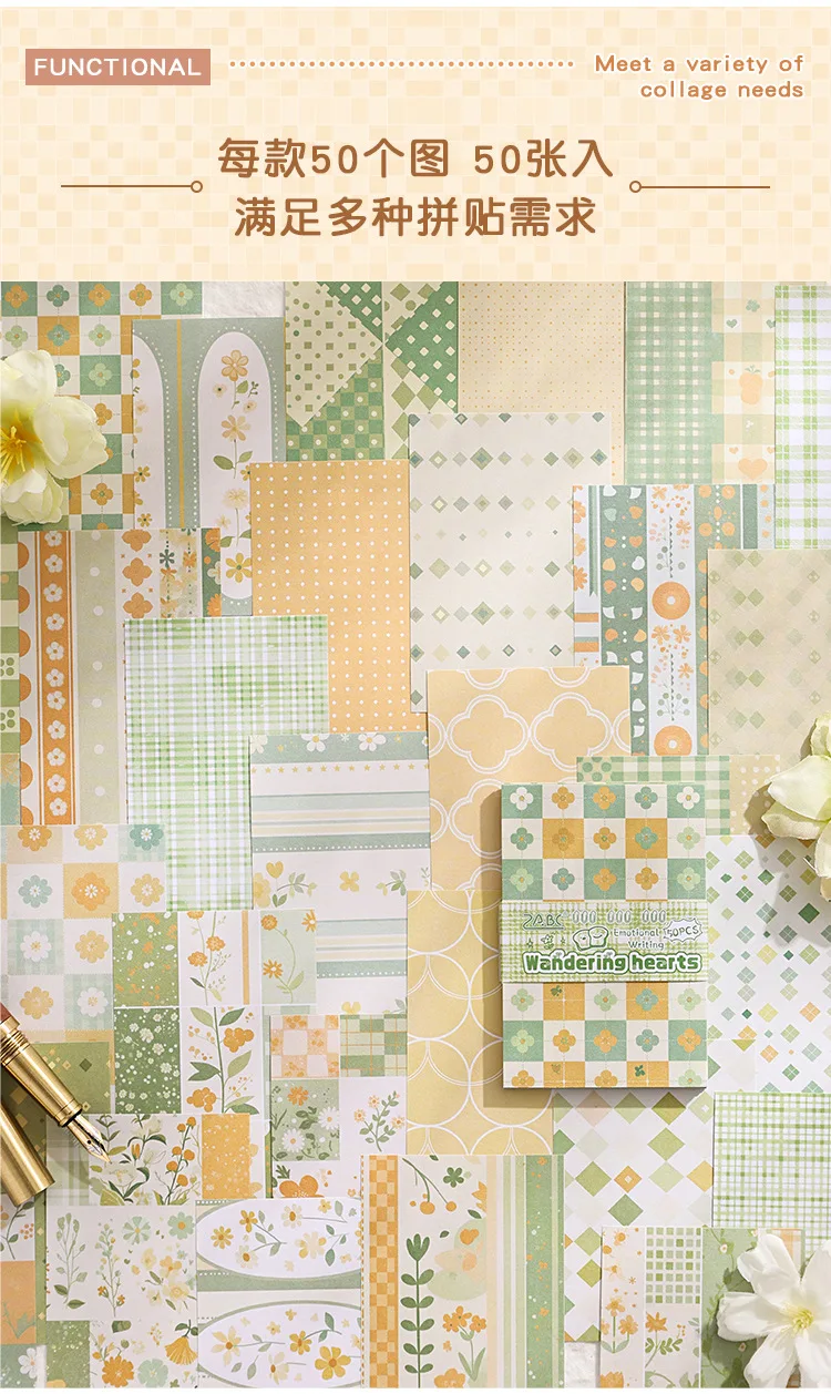 Nicht-Klebende Vintage Notizblöcke für Journaling Retro Dekorative Papierbögen Ästhetisches Schreibwaren-Set für Scrapbooking & DIY-Basteln – Detail 6