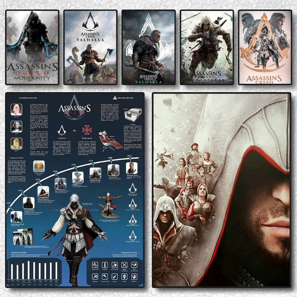 

A-Assassins Creed Game Poster Poster HD art sticky wall waterproof home living room bedroom bar aesthet