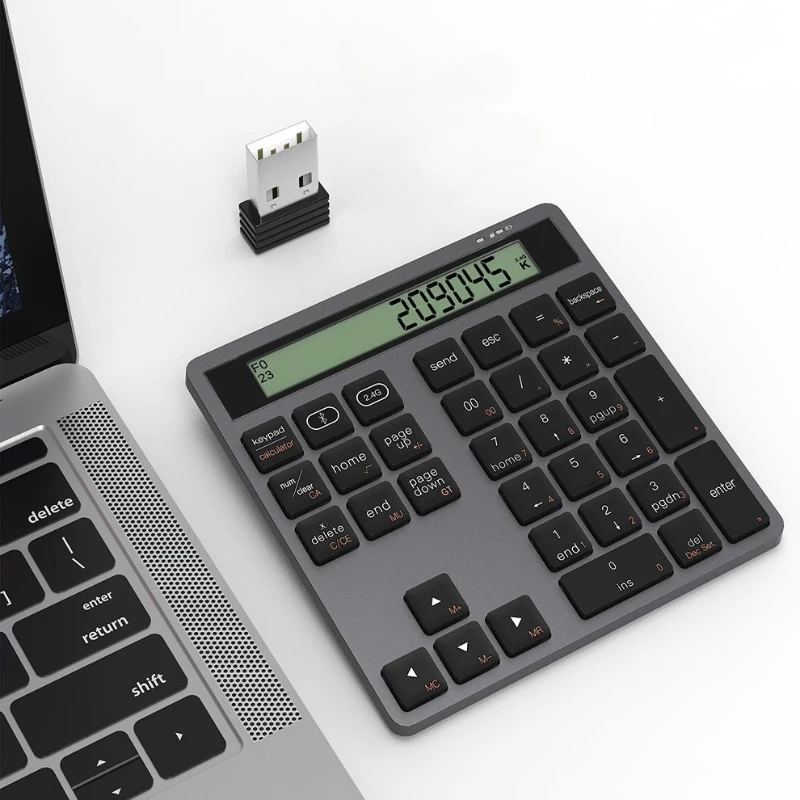 

Calculator & Numeric Keypad 2 in 1 Wireless Bluetooth Dual Mode Numeric Keypad