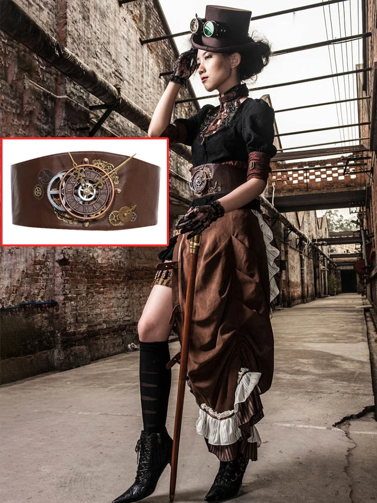 여성용 Steampunk 벨트 코르셋 가죽 빈티지 바이킹 해적 고딕 중세 허리띠 허리 거들 할로윈 의상 코스프레