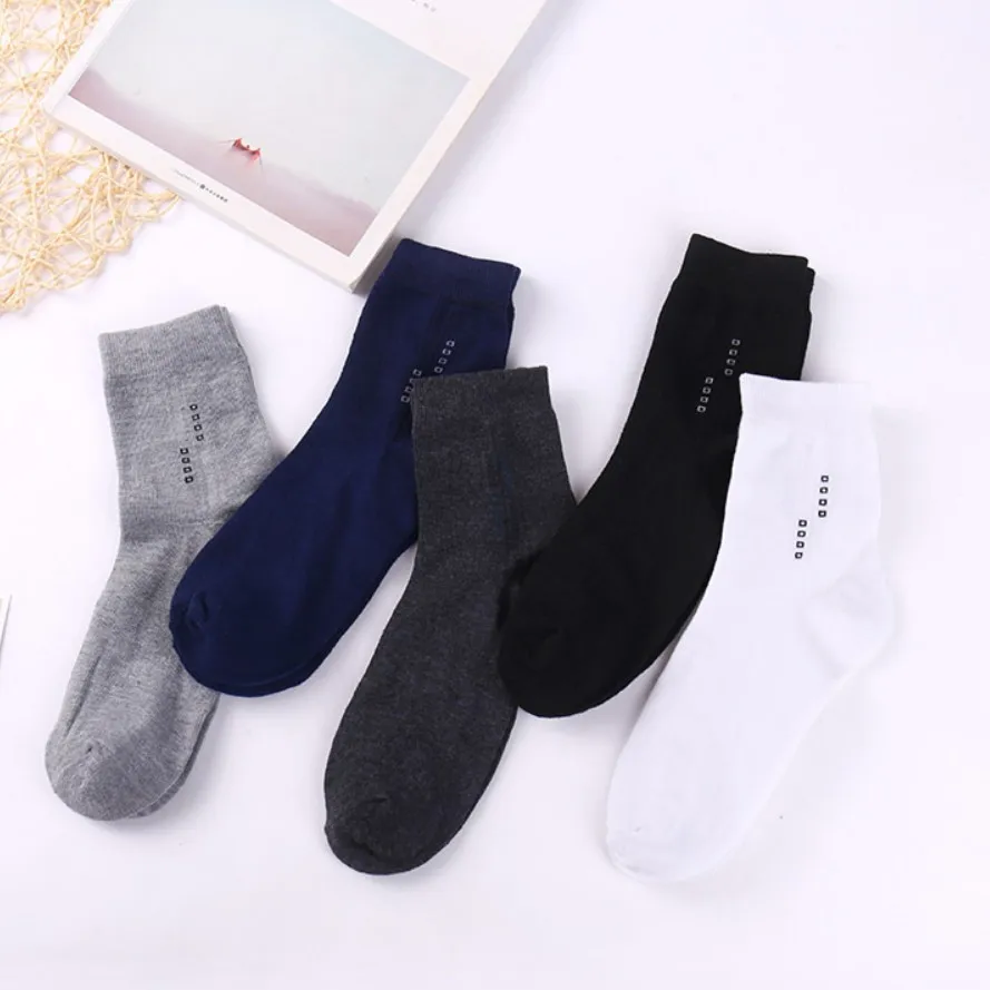 Meias empresariais de algodão confortáveis para homens, meias casuais masculinas com tubo, clássicas, primavera, outono e inverno, 10 pares por lote