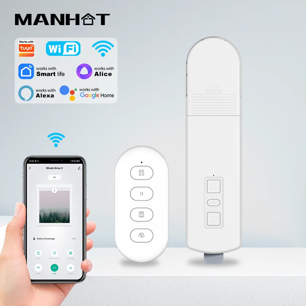 Motor Inteligente WiFi para Persianas, Motorizado, con Cadena, para Cortinas Enrollables, Control Remoto por Aplicación, Compatible con Tuya