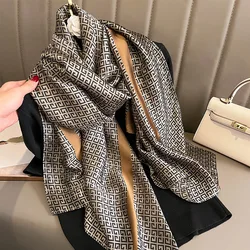 Foulard de Tête de Luxe pour Femme, Marque de Créateur, Long Châle, Hijab d'Hiver, Nouveauté 2023