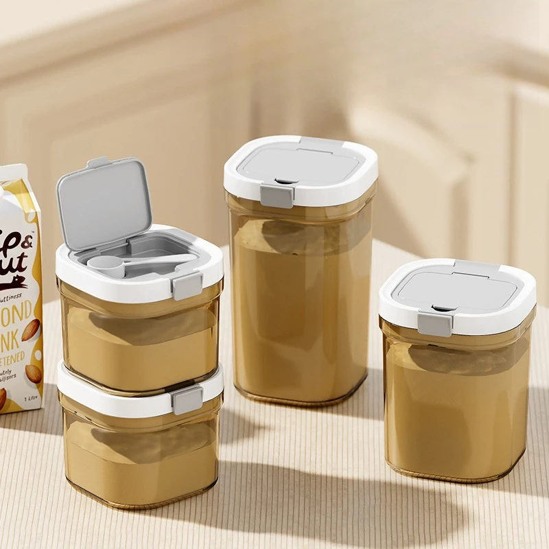Coffee Canister with Scoop Airtight Coffee Storage Container Amber Light Blocking Jar Wide Mouth for Coffee Beans Sugar