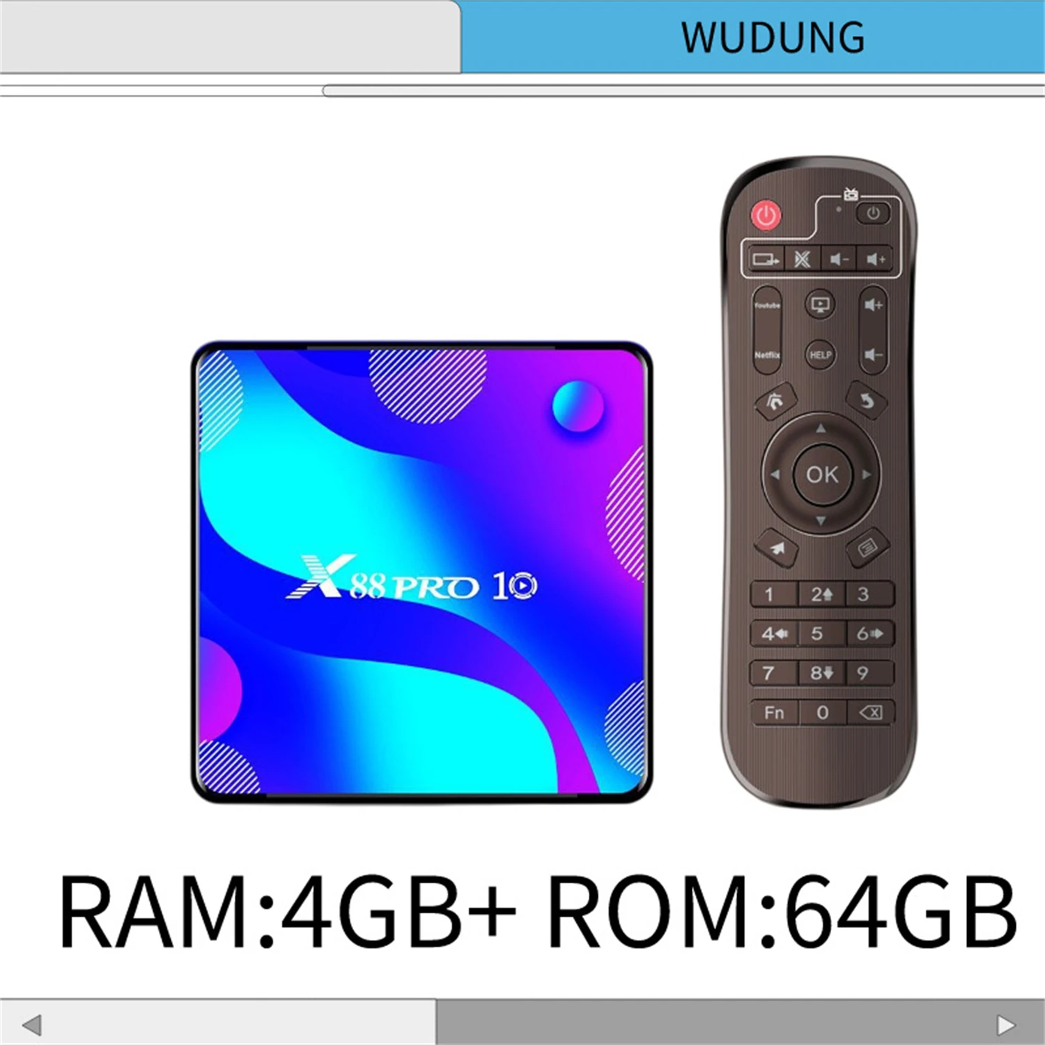 

X88 PRO 10 TV Box | Android 11 | RK3318 | 4GB+64GB | Dual WiFi & Bluetooth | 8K Media Player | EU/US Plug