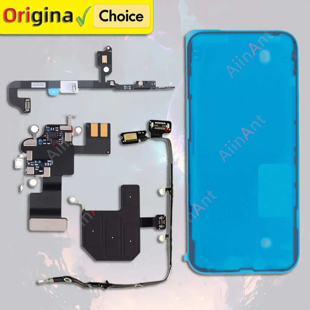 AiinAnt Sticker + Flex Bluetooth GPS Cellular Antenna NFC WI-FI Signal Wifi Flex Cable For iPhone 13 Pro Max mini Spare Part