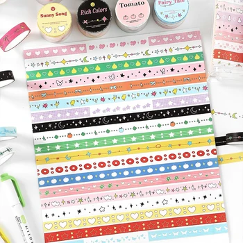 Mr. กระดาษ, 8รูปแบบ, 200ซม./ม้วน, เทป Washi, สติกเกอร์น่ารักลวดลายเล็กๆแบบทำมือเทปตกแต่งไดอารี่ฐานสมุดภาพ