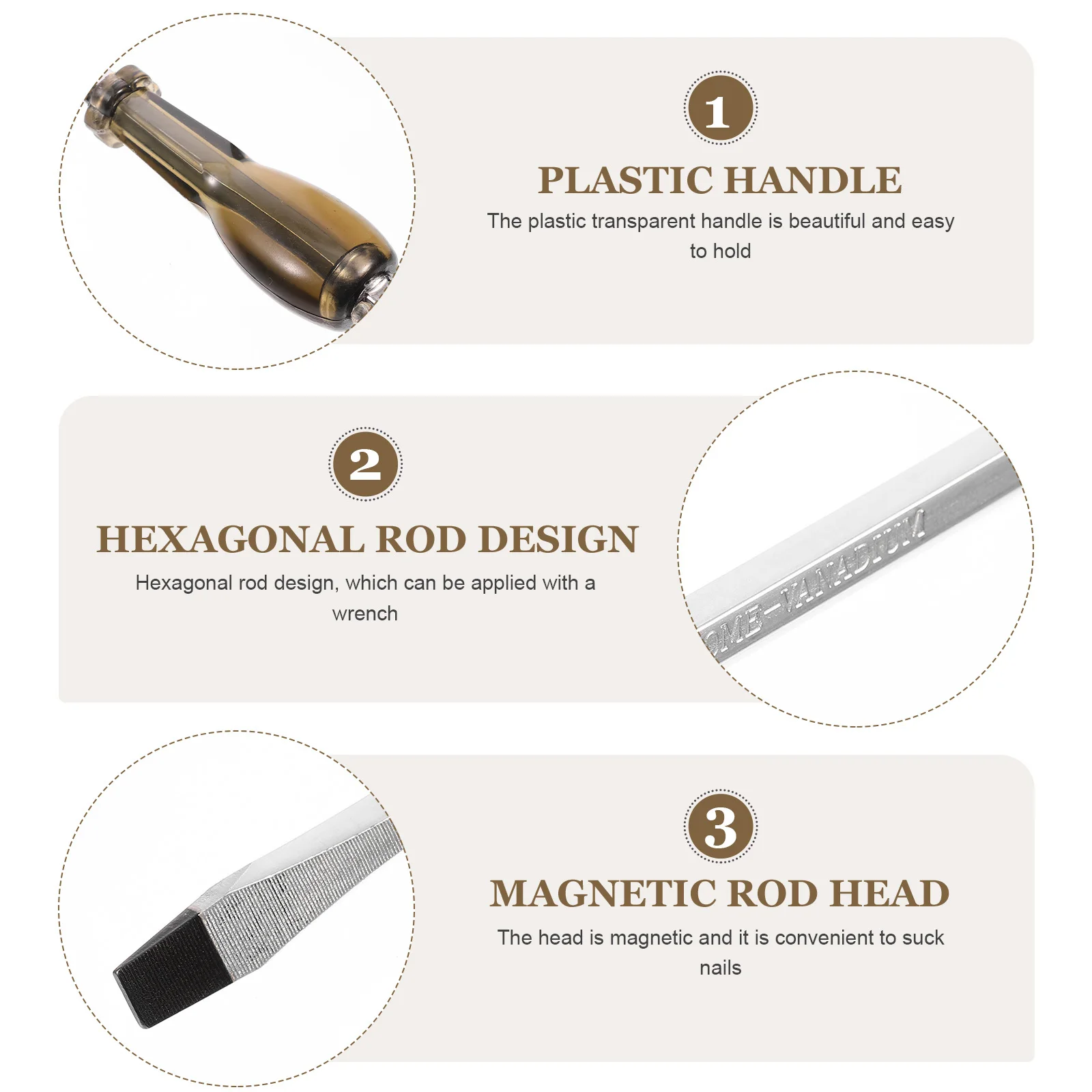 

2Pcs Magnetic Screwdrivers Long Silver Professional Hand Tools Repair Car Screwdriver Set Household Manual Repair Tool