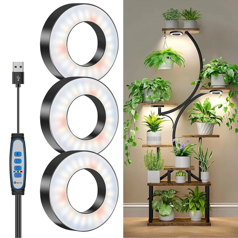 

Grow Lights For Indoor Plants, 144 Leds Full Spectrum LED Plant Grow Light, 5V/3A Under Cabinet Grow Lamp