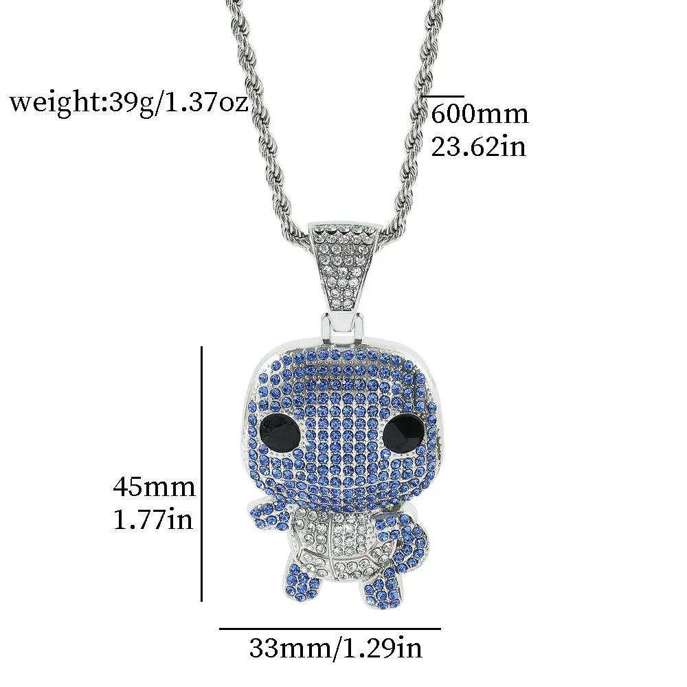 Anime Character Little Charizard, Bulbasaur, Diamond Pendant Necklace, Student Fashion Accessories, Children's Day Gift.