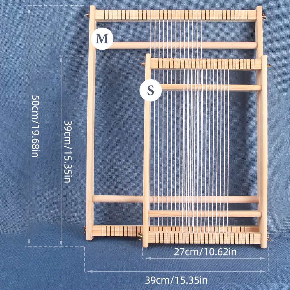 QJH Kit de telar de madera grande para tejer, telar de marco, aprender a tejer a tierra, Kit de tapiz para principiantes, decoración de pared