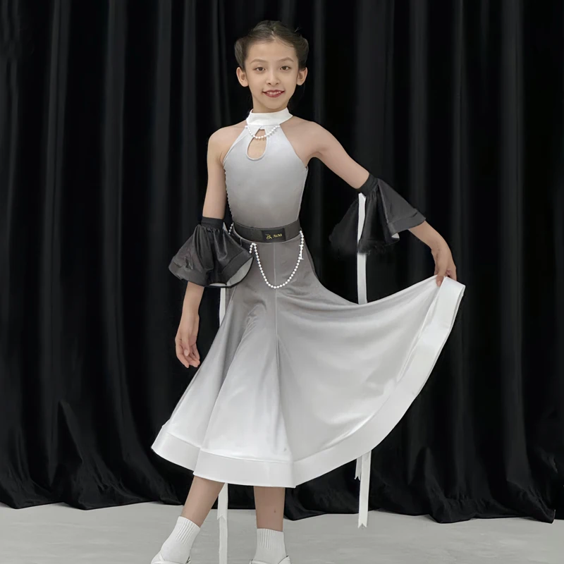 

Waltz Ballroom Dance Competition Clothes For Girls Latin Dance Professional Dresses Kids Stage Modern Dancing Costumes SL10631