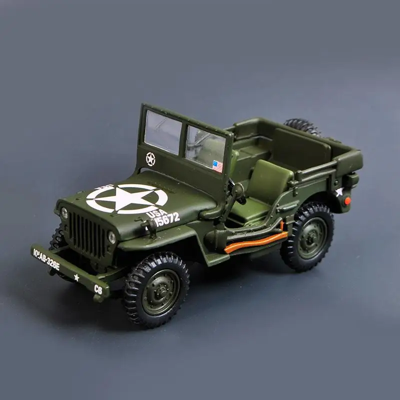 Scale model 1:43 1944 WILLYS JEEP off-road vehicle die-cast alloy car model collection decoration, Children\'s Day gift for boys.