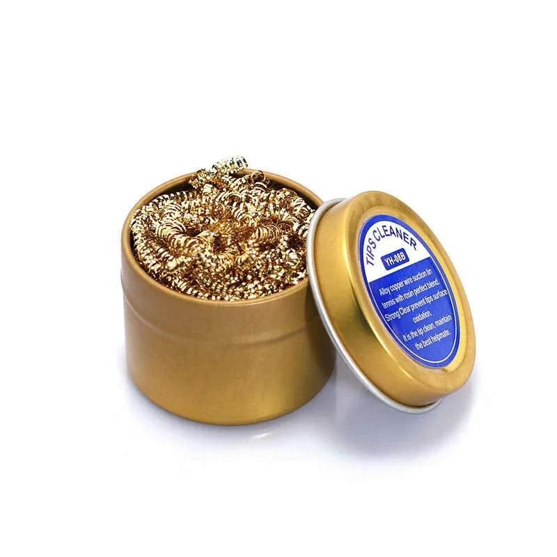 2 Type Solder Welding Soldering Iron Tip Cleaner Brass Wire Ball With Rosin Flux Soldering Repair Tools