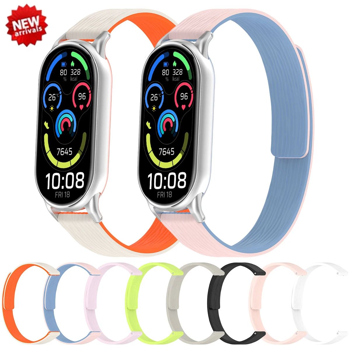 12mm Universal Sports Strap for Huawei Band 11/11Pro NFC Replacement Bracelet Solid Color Striped Silicone Magnetic Watch Strap