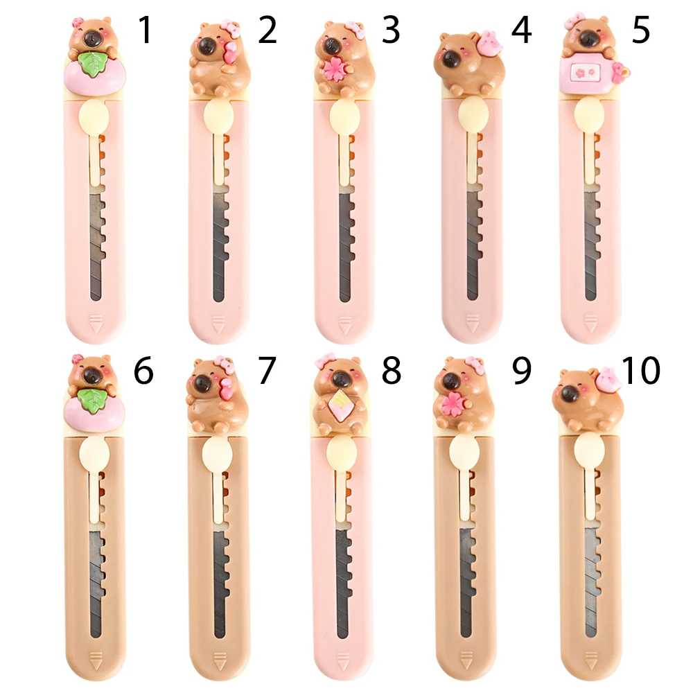 Cartoon Bear Cutter Mini Utility Cutter Retractable Letter Opener Portable Cute Opener Paper Cutting Tool School Office Supplies