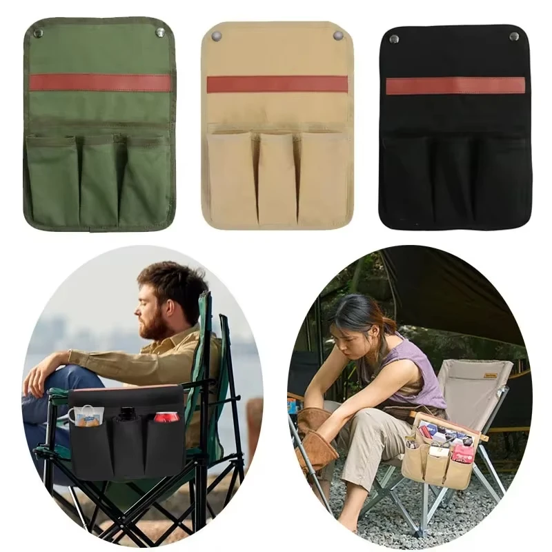 

Buyter Armrest Pouch, Chair Side Pocket Organizer, Beach Chairs Side Storage Bags, Including 1 Large Pocket, 3 Small Pockets, fo