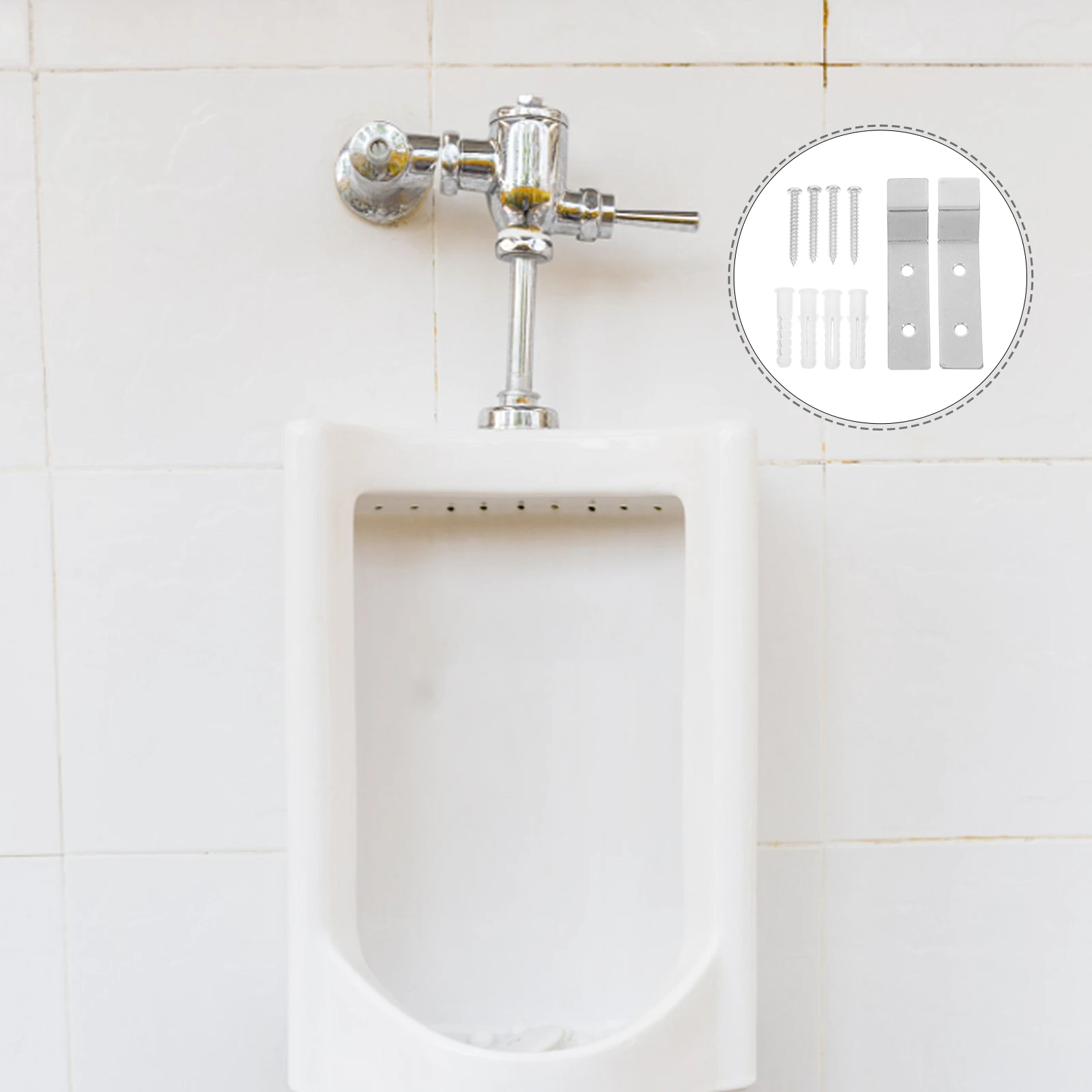 

1 set Wall Mounted Urinal Hook Stainless Steel Bathroom Bracket Compact Design Easy Install Screw Public Use Secure