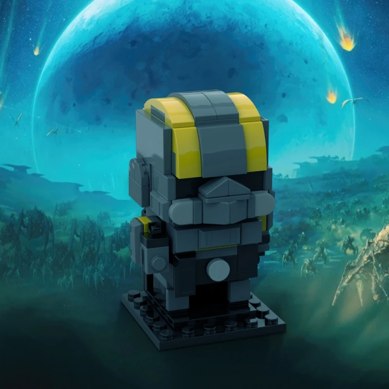 

MOC Helldivers 2 Brickhead Shooting Games Combat Action Figure Model Building Block Assembled Brick Toy Gift for Children