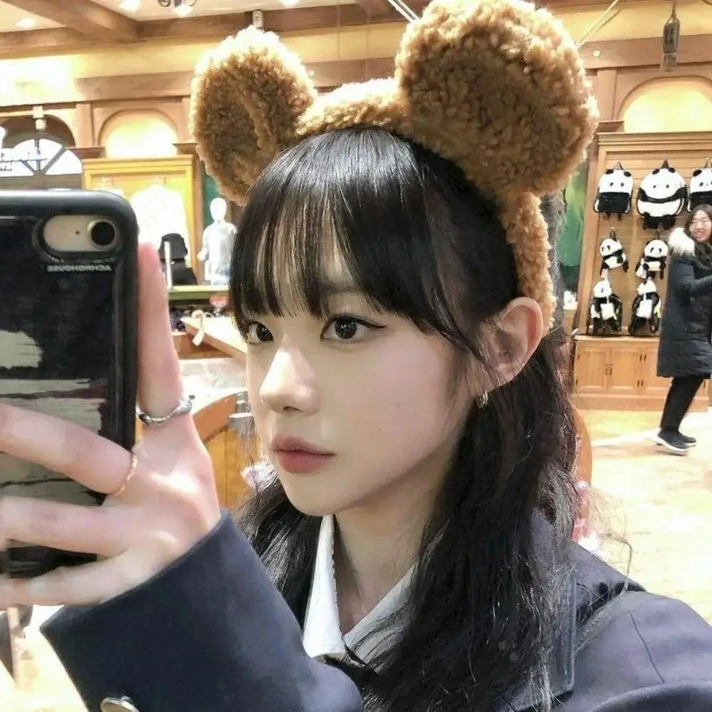

Halloween Brown Bear Ears Shape Hair Hoop Lolita Cosplay Plush Animal Ear Headband Party Headwear Photo Prop Hair Accessories