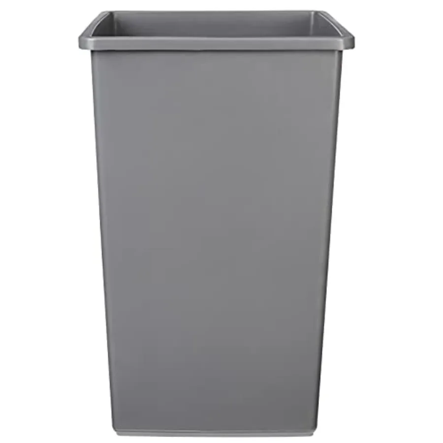 

Square Waste Container Open Top Space Saving 25 Gallons Grey Pack of 2