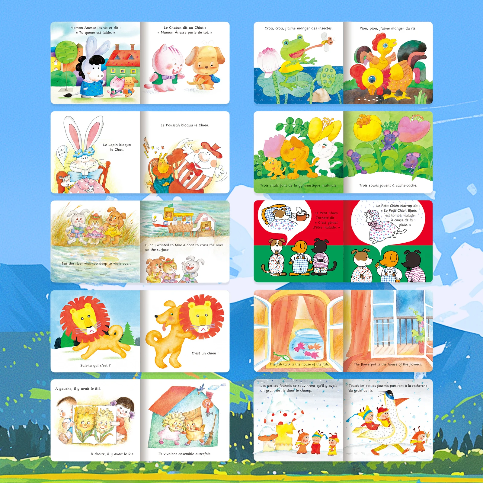 مجموعة كتب القصص المصورة الفرنسية للأطفال - قصص صغيرة لطيفة للأطفال، حجم من عشر كتب