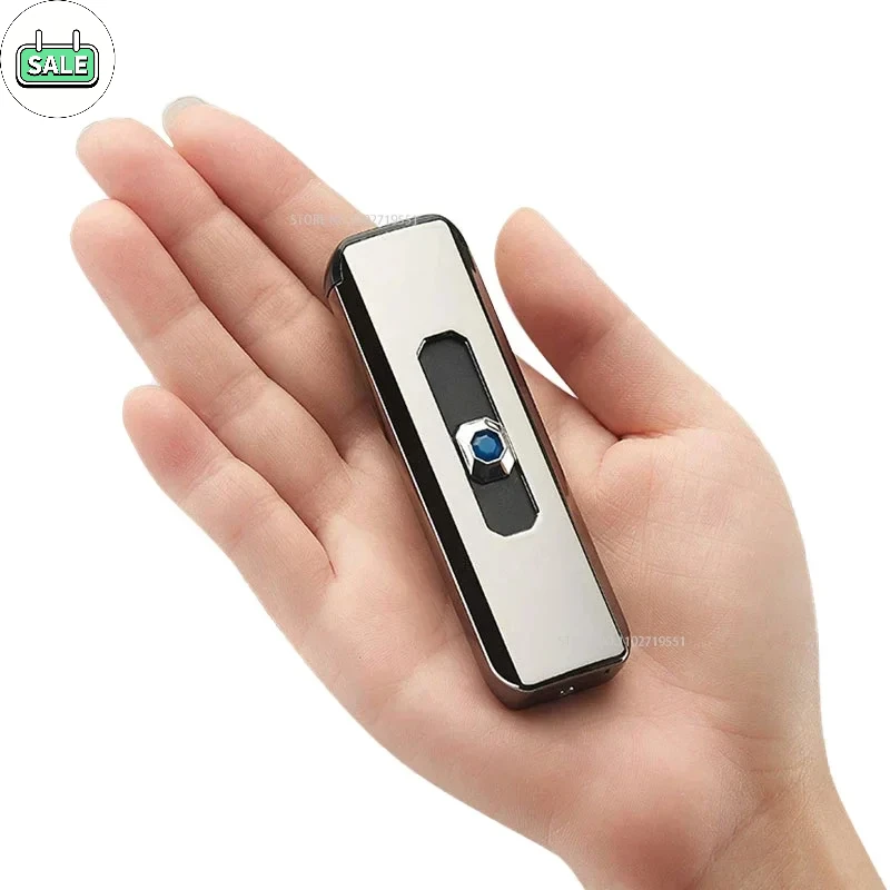 2024 New Portable USB Electric Lighter Rechargeable Windproof Slide Lighter Smoking Tool Slim Men Gift smoke Accesoires Isqueiro