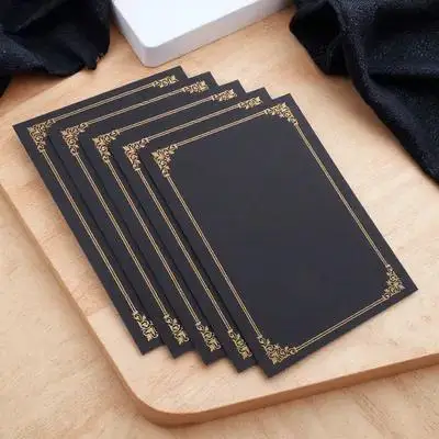 5Sets Certificate Folders Gold Foil Border Elegant Diploma Covers for Graduation Awards Appreciation Certificates Letter Size