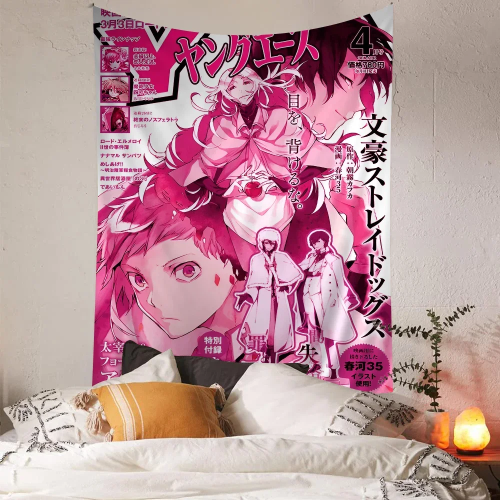 Bungo Stray Dogs Anime Hanging Bohemian Tapestry Hanging Tarot Hippie Wall Rugs Dorm Wall Hanging Home Decor