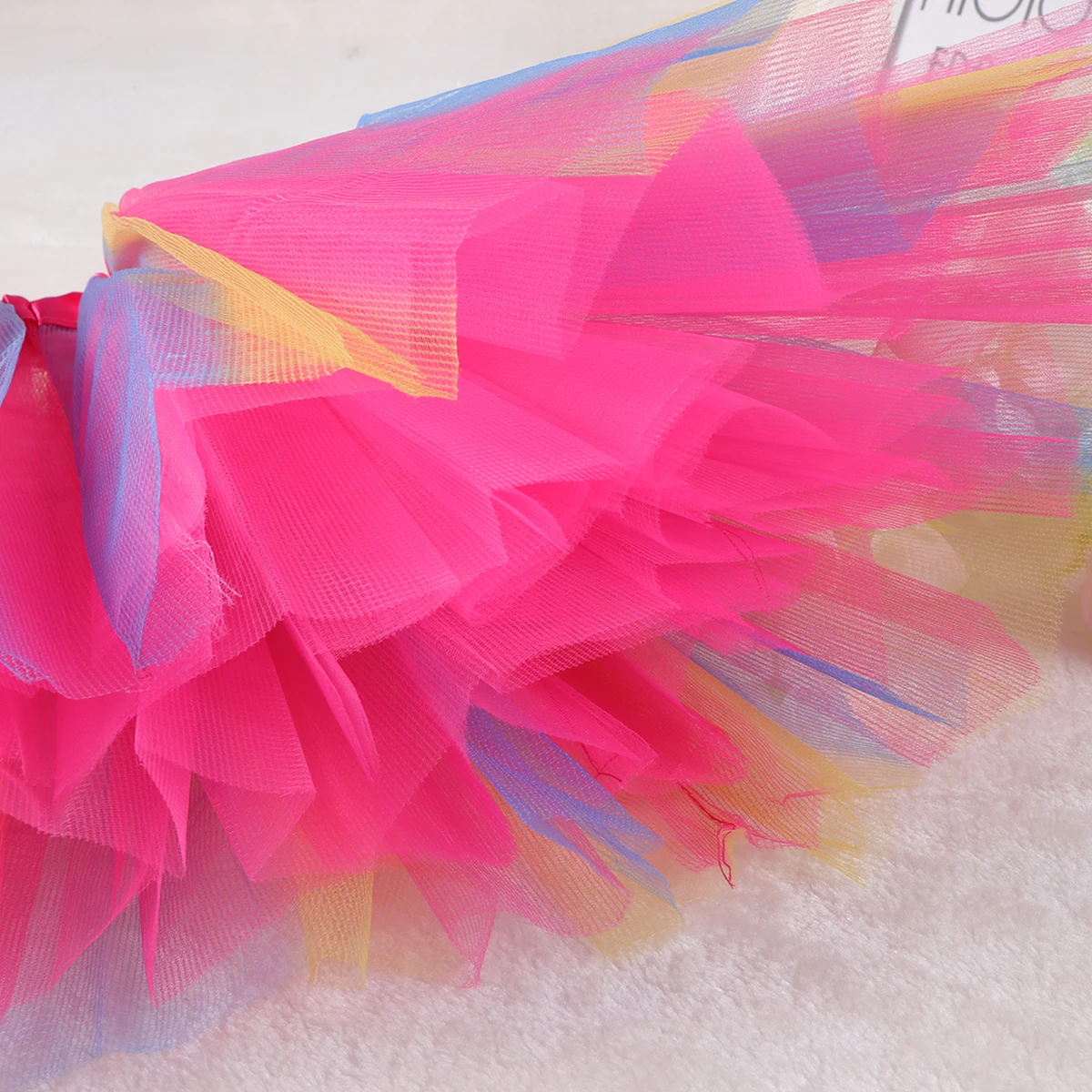 

Rose Red Baby Girls Rainbow Printing Mini TuTu Skirt Gauze Fluffy Pettiskirts Kids Tulle Skirts Dance Party Dress