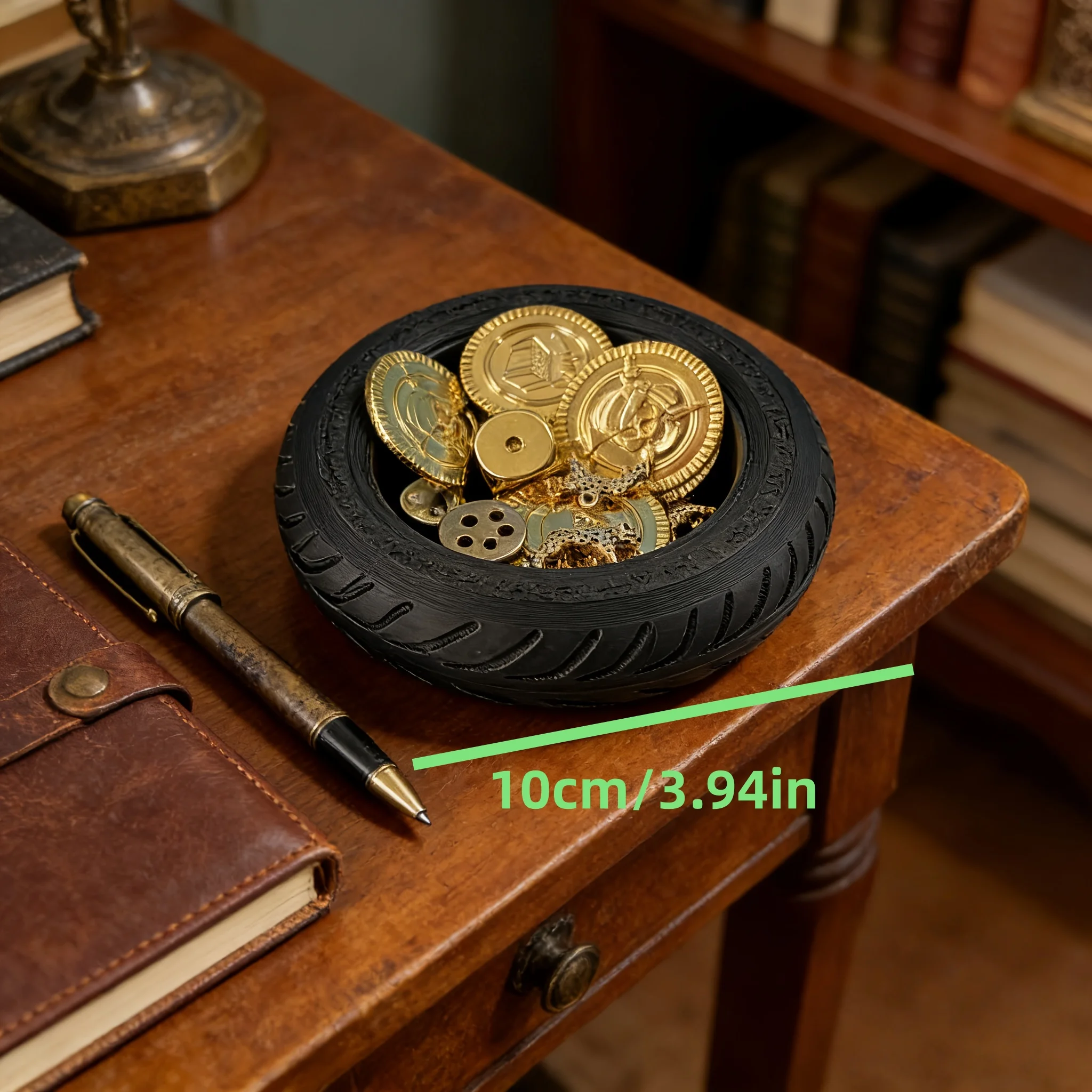 1-Piece Tire-Shaped Storage Tray, Large Size 3D Printed Car Tire Storage Tray, Miscellaneous Item Tray, Storage Box, Desktop Decoration, Art Ornament