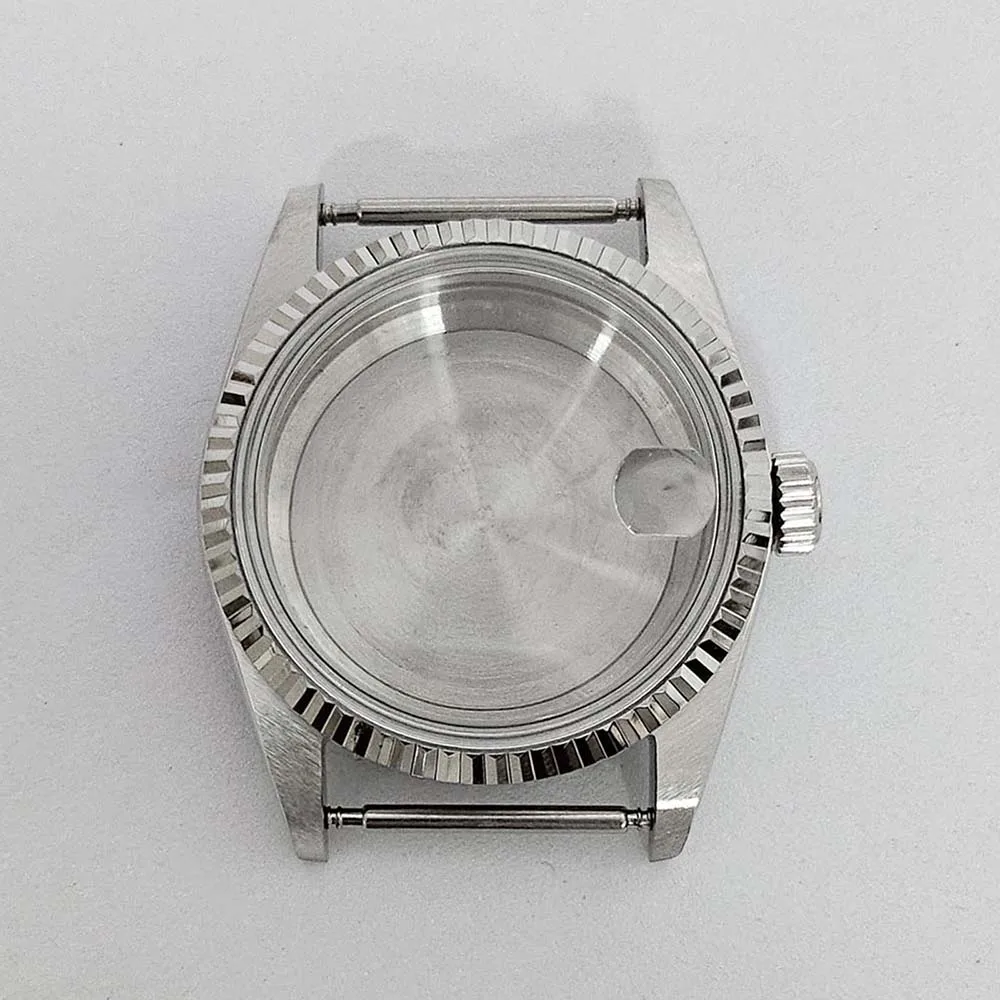 36 مللي متر ساعة زجاجية أكريليك الحال بالنسبة NH35/NH36/4R حركة قاعدة كثيفة 12.9 مللي متر سمك قذيفة صالح 29 مللي متر-28.5 الطلب استبدال الفضة