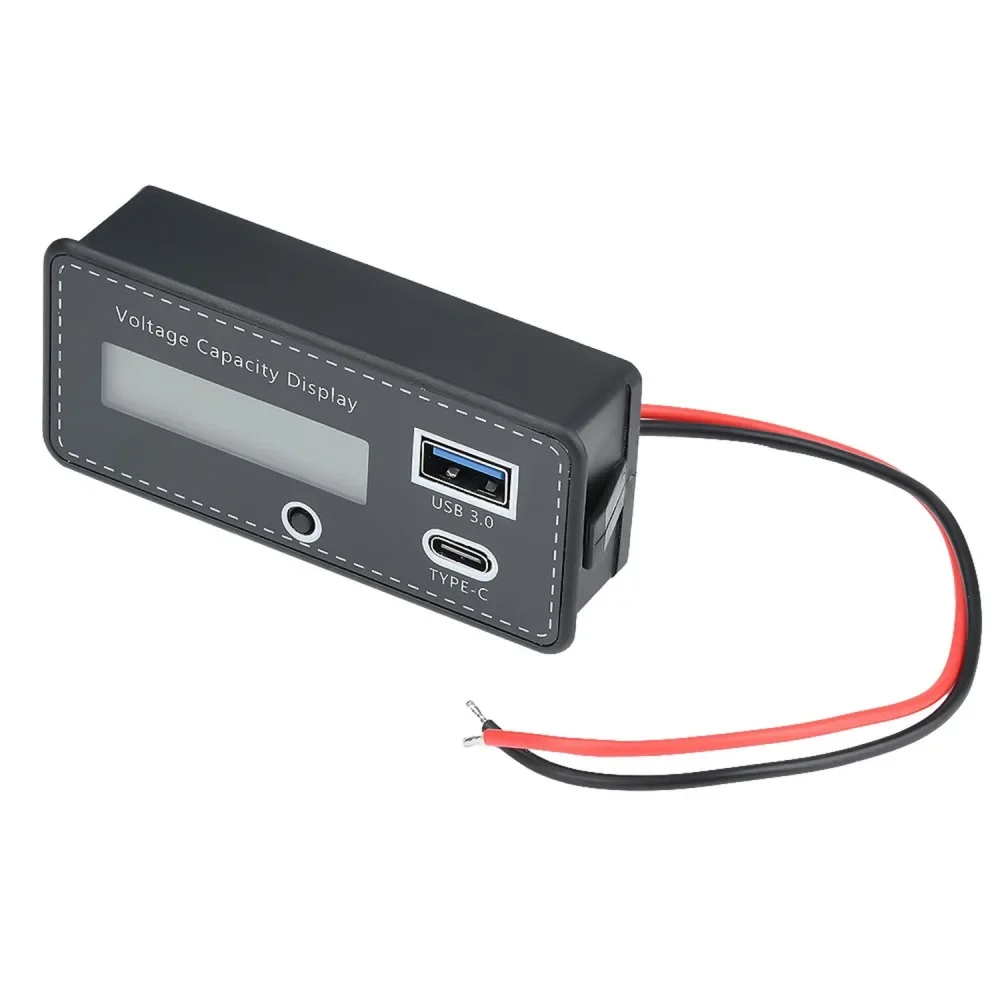 DC8-30V Battery Capacity Indicator LCD Display Lead Acid Lithium Ternary Measurement Meter USB Type-C Port