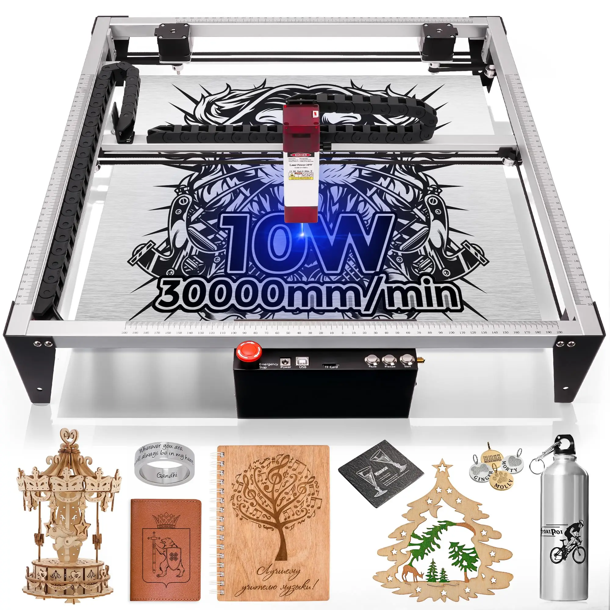 

LUNYEE 4040pPro Laser Engraver 80W/50W,10W/5.5W Output Power,450mm TTL/PWM Laser Cutter for Wood Metal,Acrylic,Leather etc