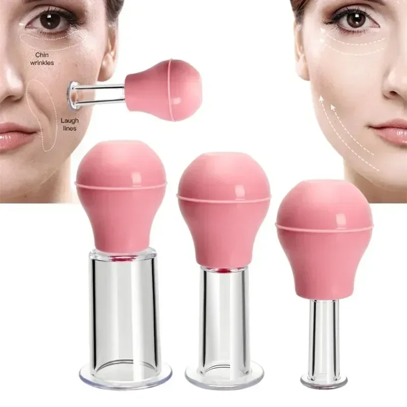 Facial Massage Cups Rubber Vacuum Cupping Skin Lifting Anti Cellulite Massager for Face Pvc Body Cups Skin Scraping Massage Jar