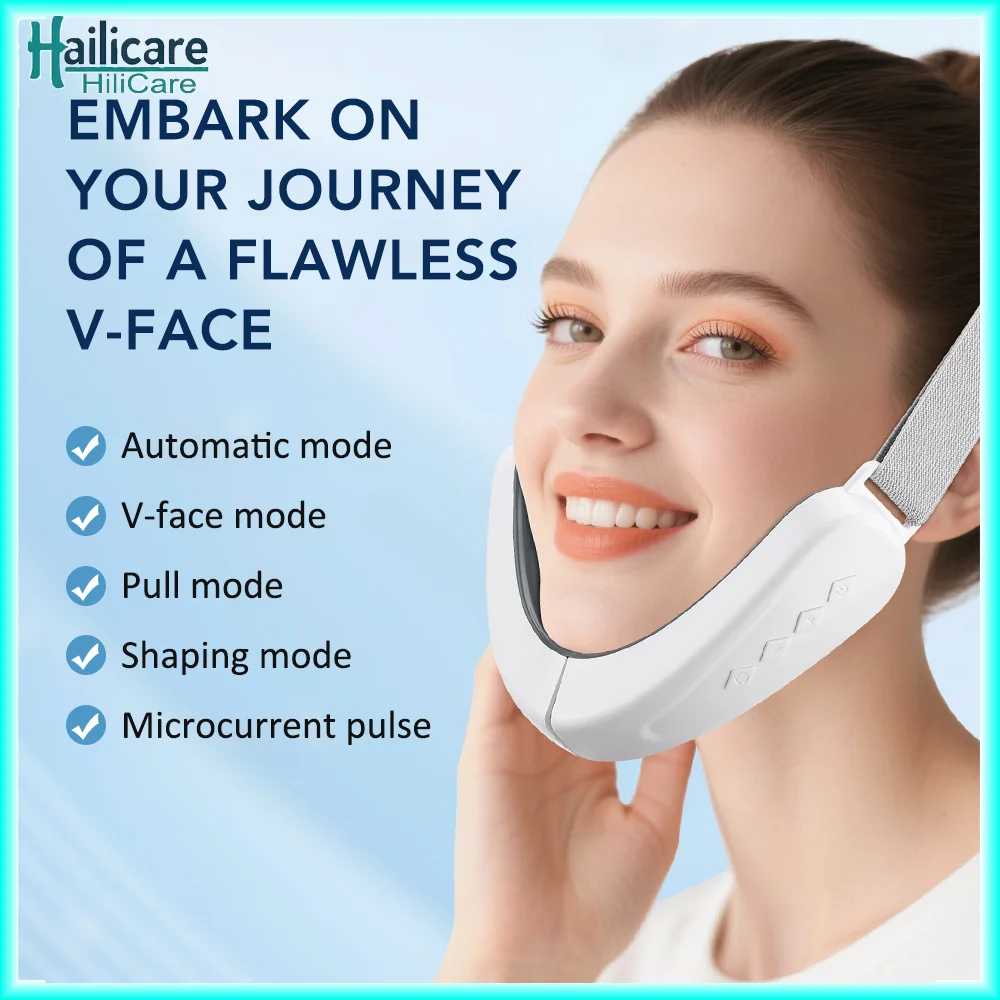 

Microcurrent V Portable Heat Therapy Micro-current Low Frequency Vibration Face Slimming Massager V Shaped Face Beauty Device