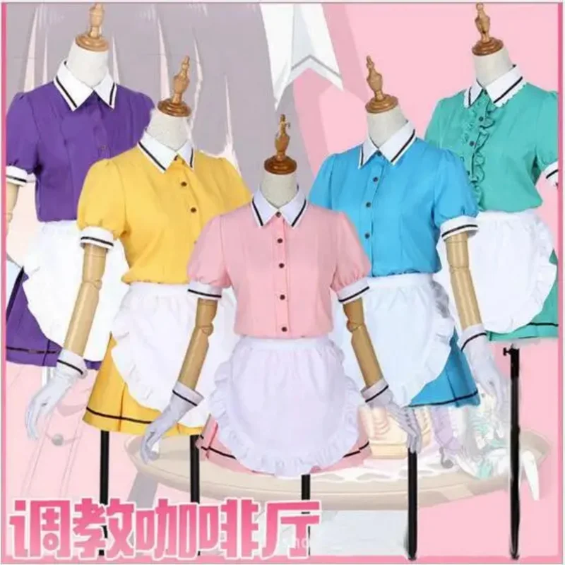 Anime Blend S Cosplay Fantasia, Hinata Kaho, Hideri Kanzaki, Maika Sakuranomiya, Amano Miu, Mafuyu Hoshikawa, Avental empregada, Uniforme de vestido