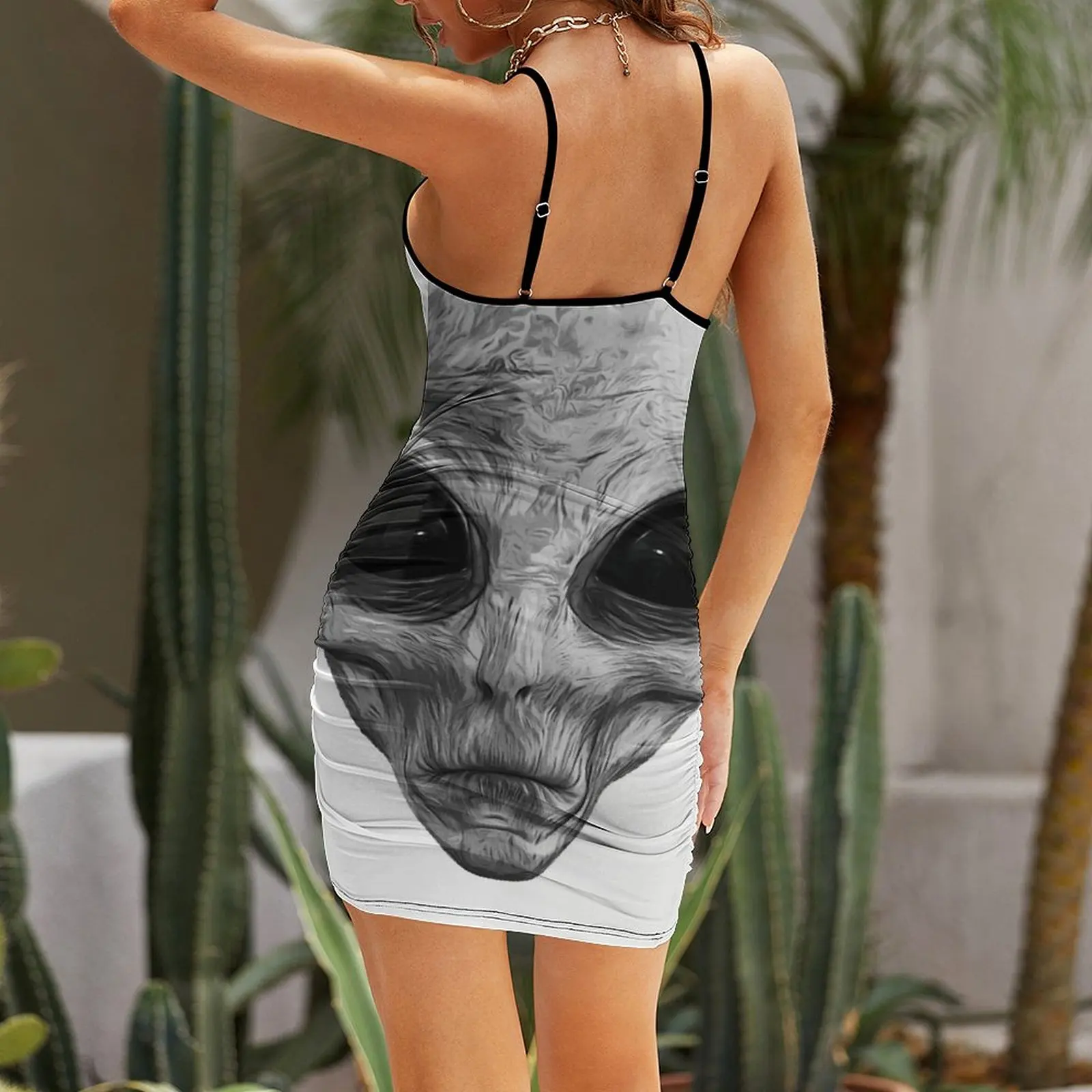 Alien Ufo Portrait black and white Sling Dress ladies dresses for special occasion fairy dress summer clothes Dress