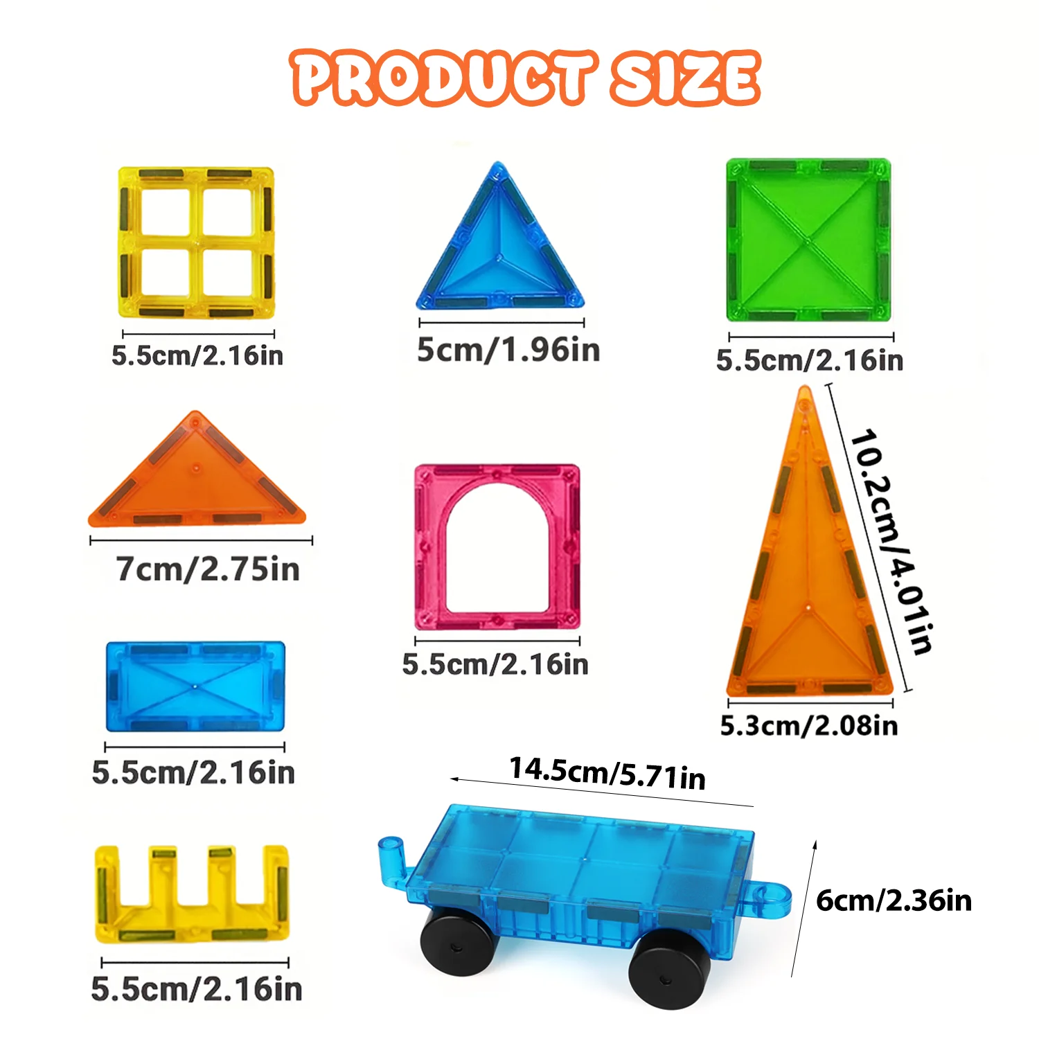 Magnetic Building Blocks Toy, Magnetic Toy Animals with Cars, Creative Geometric Construction Building Toys, Suitable for Children