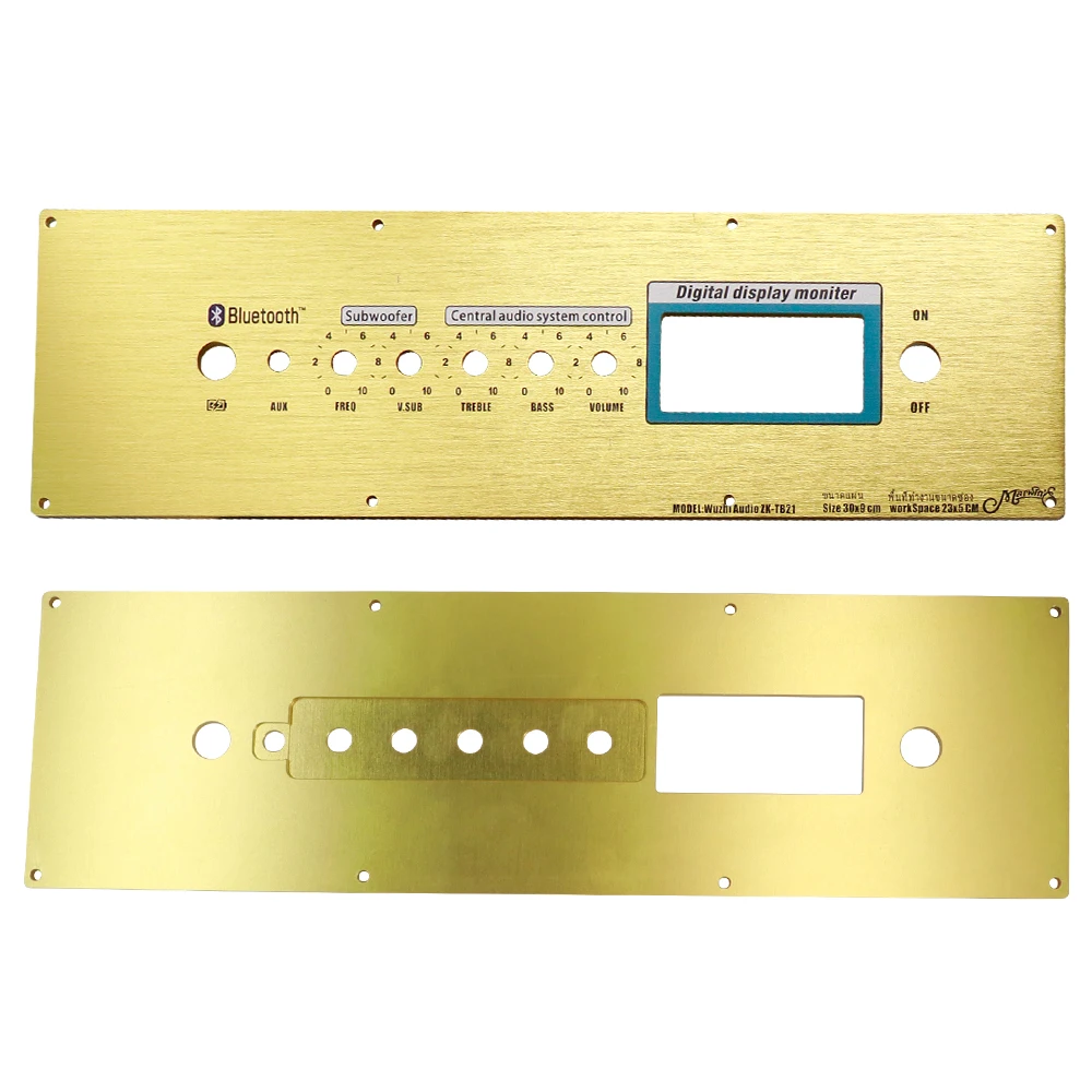 Zestaw panelu wzmacniacza Bluetooth ZK-TB21 z regulacją głośności, cyfrowym wyświetlaczem i aluminiową płytą przednią - części do samodzielnego montażu systemów audio.