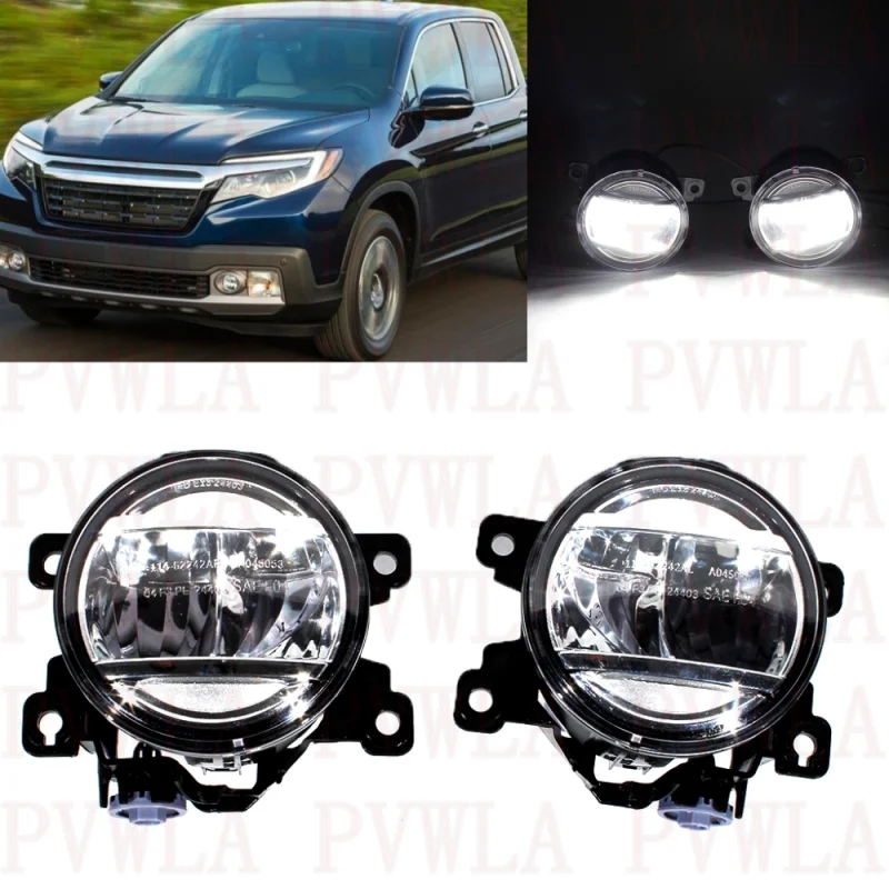 Pair Front Bumper Fog Lights Lamp With LED Bulbs 33900-TEY-Y01 33950-TEY-Y01 For Honda Ridgeline 2017 2018 2019