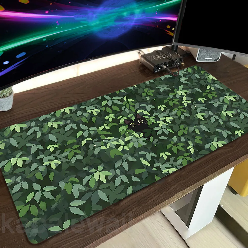 

Green Plant Mouse Pad Grande Gaming Mousepad Kawaii Cute Anime Mouse Mat Gamer Keyboard Pads 900x400mm Mousepads Large Desk Mat