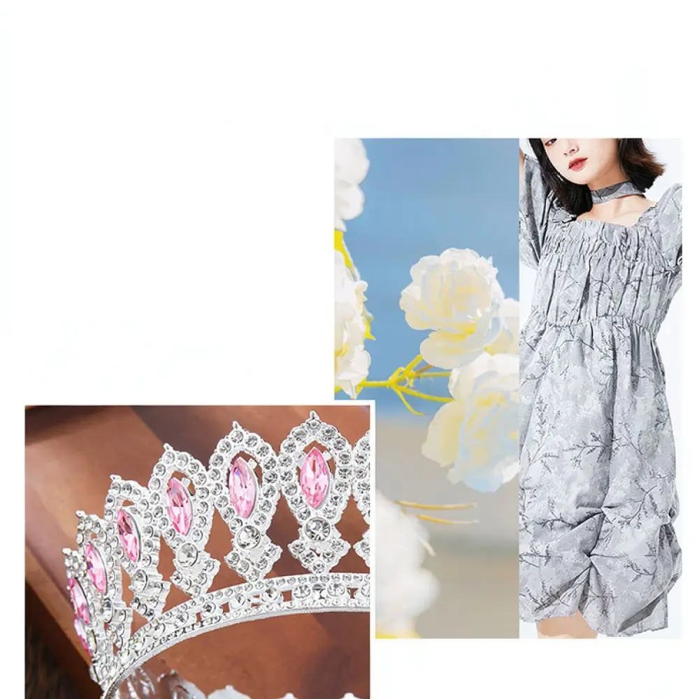 Vintage Baroque Round Crown Women Wedding Headpiece Colorful Crystal Tiara Elegant European Style Party Bridal Accessories