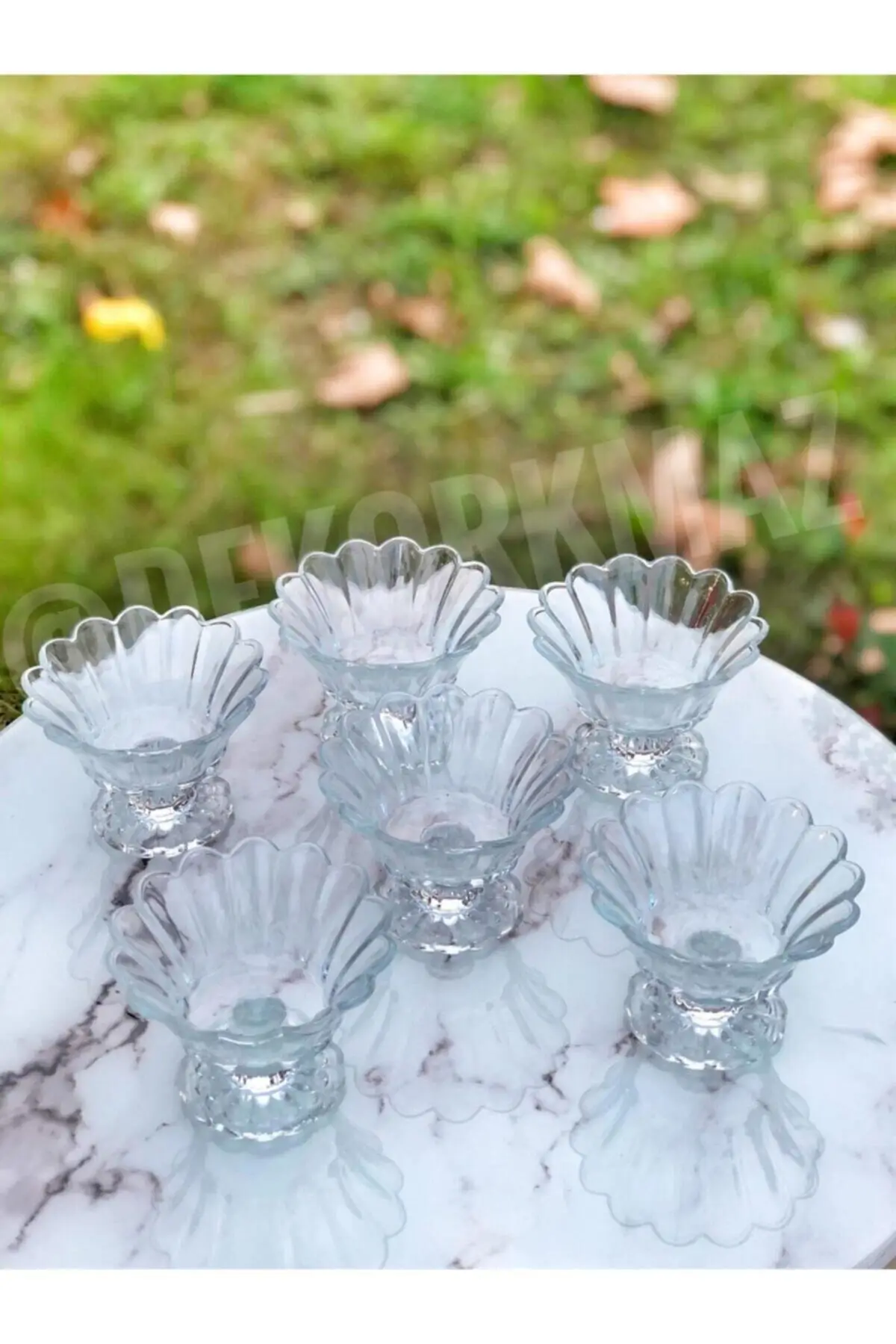 6'lı Mini Pedestal Glass Bowl Confectionary/ikramlık