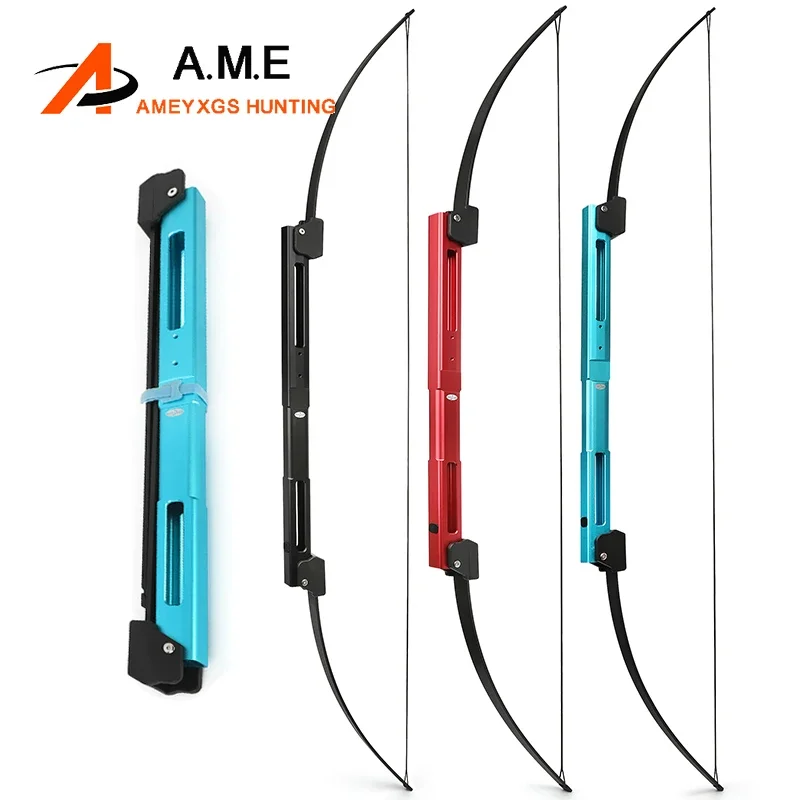 58inch Folding Bow 35lbs Archery Recurve Bow Aluminum Riser 3Color Portable Left/Right Hand Shooting Target Survival Hunting Bow