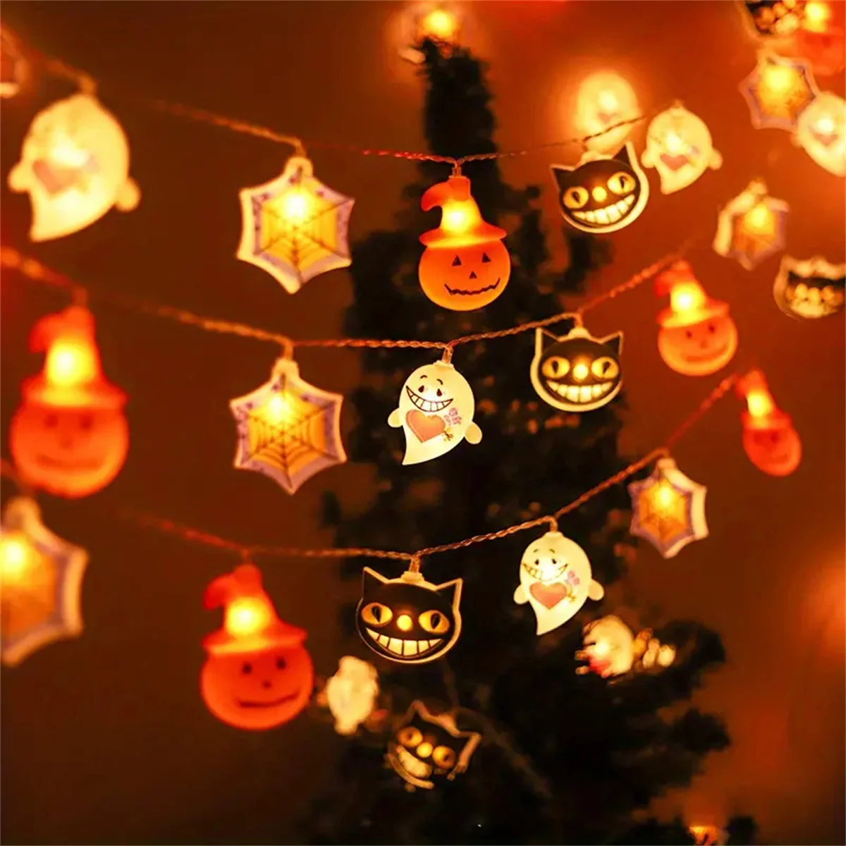 1.5M LED Pumpkin Light String Outdoor Holiday lampada decorativa LED Halloween String Light Garland Wedding Atmosphere Lights