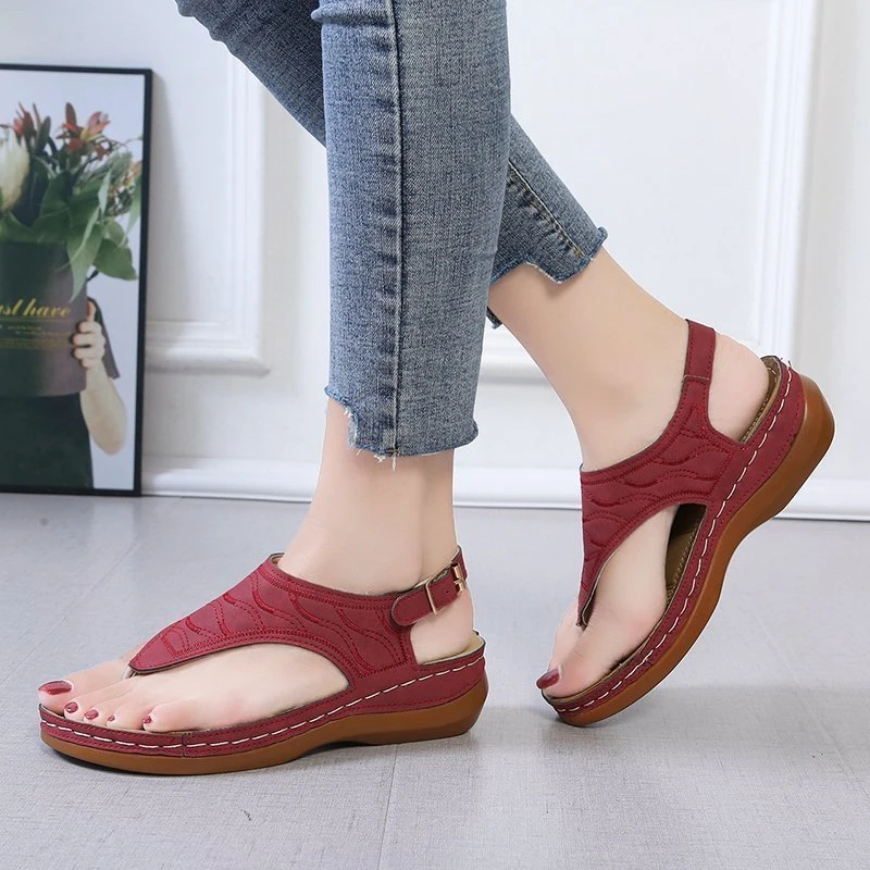 Sommer Oxford Frauen Sandalen Wohnungen Hausschuhe Pu Leder Flip-Flops Gürtel Schnalle Weibliche Schuhe 2025, Neue Rom Mode Frauen Rutschen – Detail 11