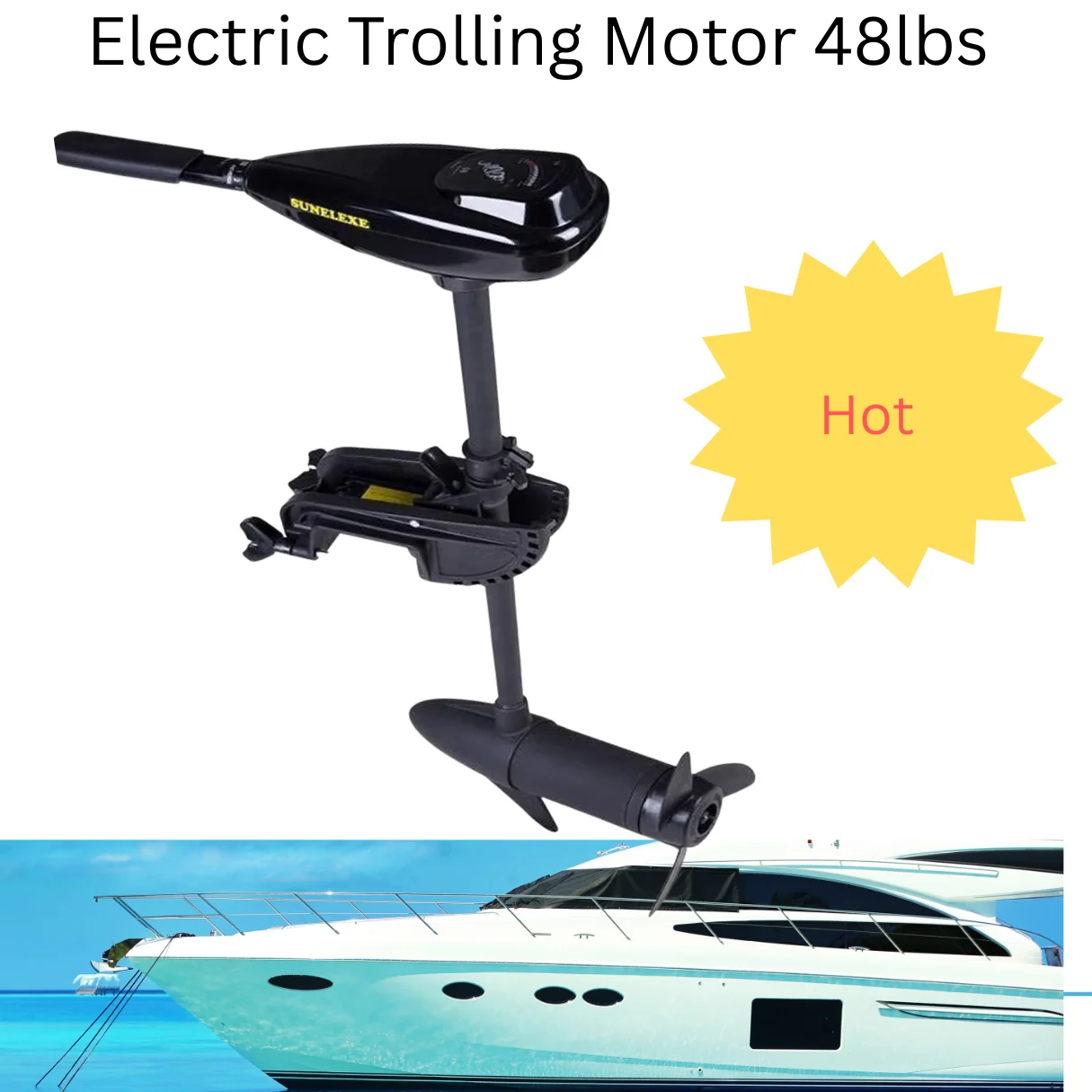 

НОВЫЙ электрический троллинговый мотор для надувной лодки 48 фунтов, морской подвесной двигатель для рыбалки (L-48 фунтов)