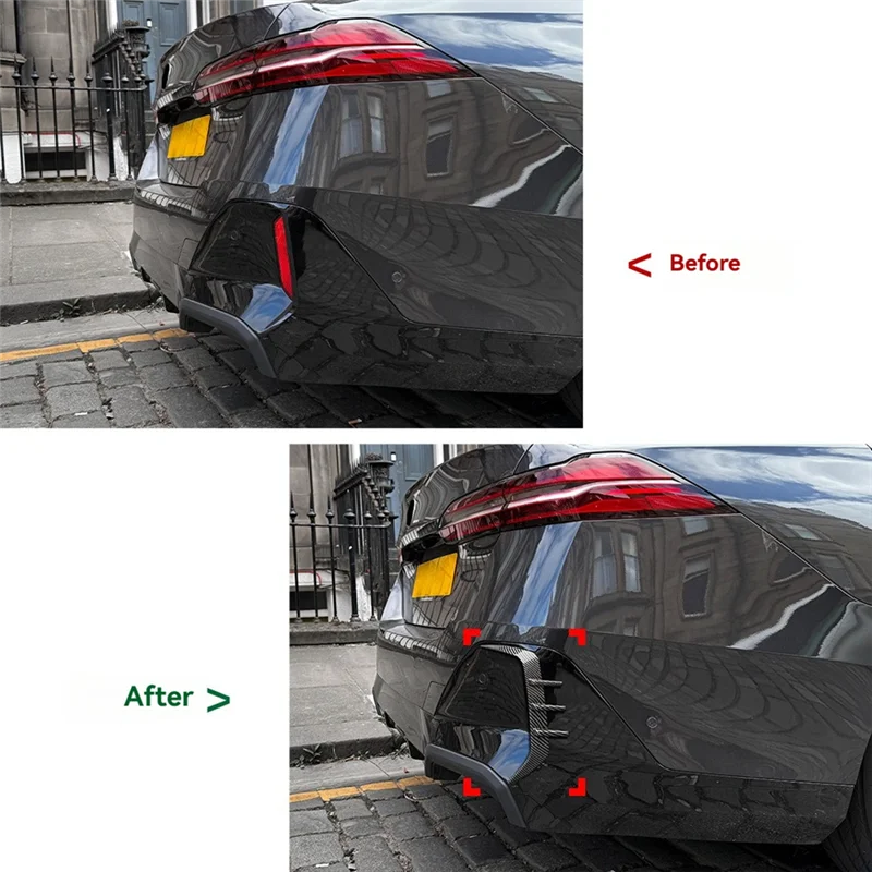 

Rear Bumper Spoiler Flank Tail Wind Knife Trim Cover For BMW 5 Series G60 M Sport 2024 2025 Accessories